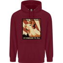 Capybara Comrade Childrens Kids Hoodie Maroon