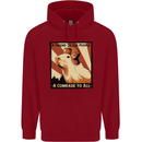 Capybara Comrade Childrens Kids Hoodie Red