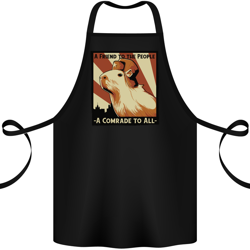 Capybara Comrade Cotton Apron 100% Organic Black