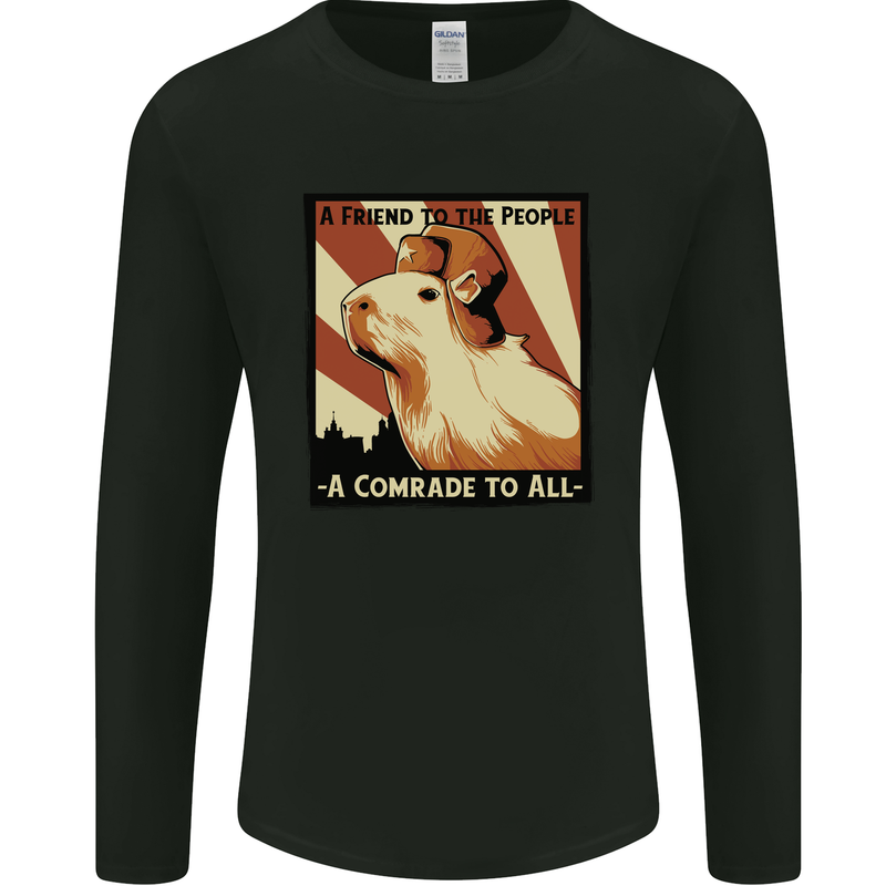 Capybara Comrade Mens Long Sleeve T-Shirt Black