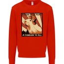 Capybara Comrade Mens Sweatshirt Jumper Bright Red