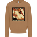 Capybara Comrade Mens Sweatshirt Jumper Caramel Latte
