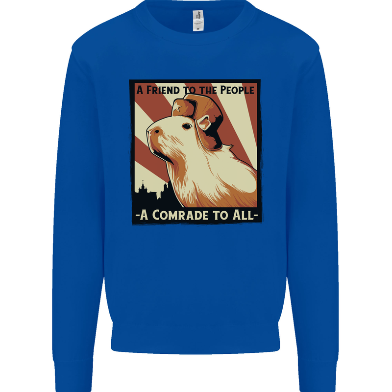 Capybara Comrade Mens Sweatshirt Jumper Royal Blue