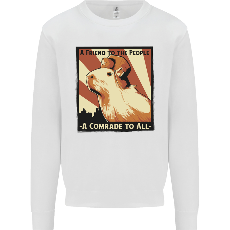 Capybara Comrade Mens Sweatshirt Jumper White
