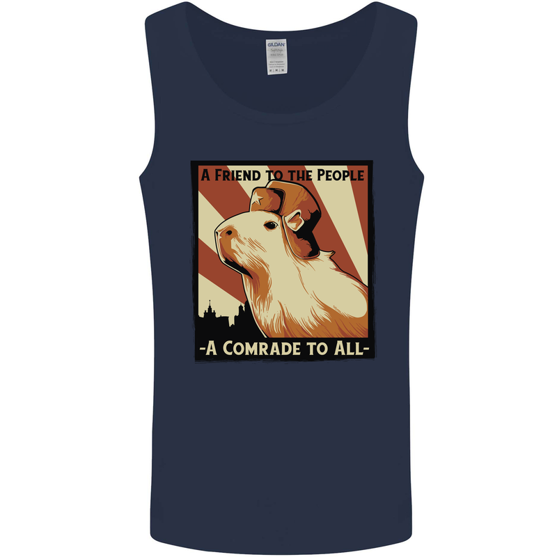 Capybara Comrade Mens Vest Tank Top Navy Blue
