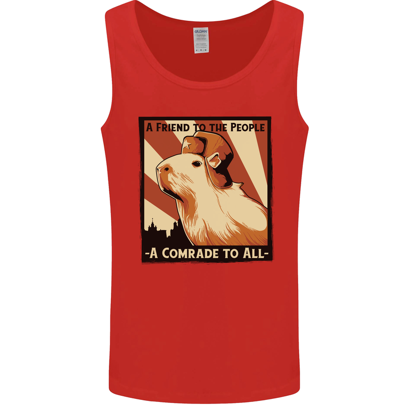 Capybara Comrade Mens Vest Tank Top Red