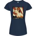 Capybara Comrade Womens Petite Cut T-Shirt Navy Blue
