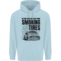 Car Drifting Burning Tires Childrens Kids Hoodie Light Blue