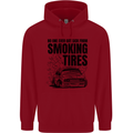 Car Drifting Burning Tires Childrens Kids Hoodie Red