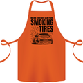 Car Drifting Burning Tires Cotton Apron 100% Organic Orange