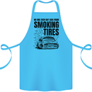 Car Drifting Burning Tires Cotton Apron 100% Organic Turquoise