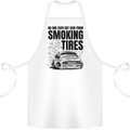 Car Drifting Burning Tires Cotton Apron 100% Organic White