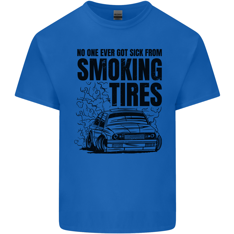 Car Drifting Burning Tires Kids T-Shirt Childrens Royal Blue