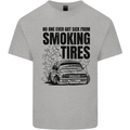 Car Drifting Burning Tires Kids T-Shirt Childrens Sports Grey