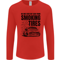 Car Drifting Burning Tires Mens Long Sleeve T-Shirt Red