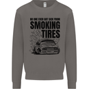 Car Drifting Burning Tires Mens Sweatshirt Jumper Charcoal