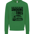 Car Drifting Burning Tires Mens Sweatshirt Jumper Irish Green