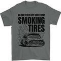 Car Drifting Burning Tires Mens T-Shirt 100% Cotton Charcoal