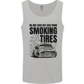 Car Drifting Burning Tires Mens Vest Tank Top Sports Grey
