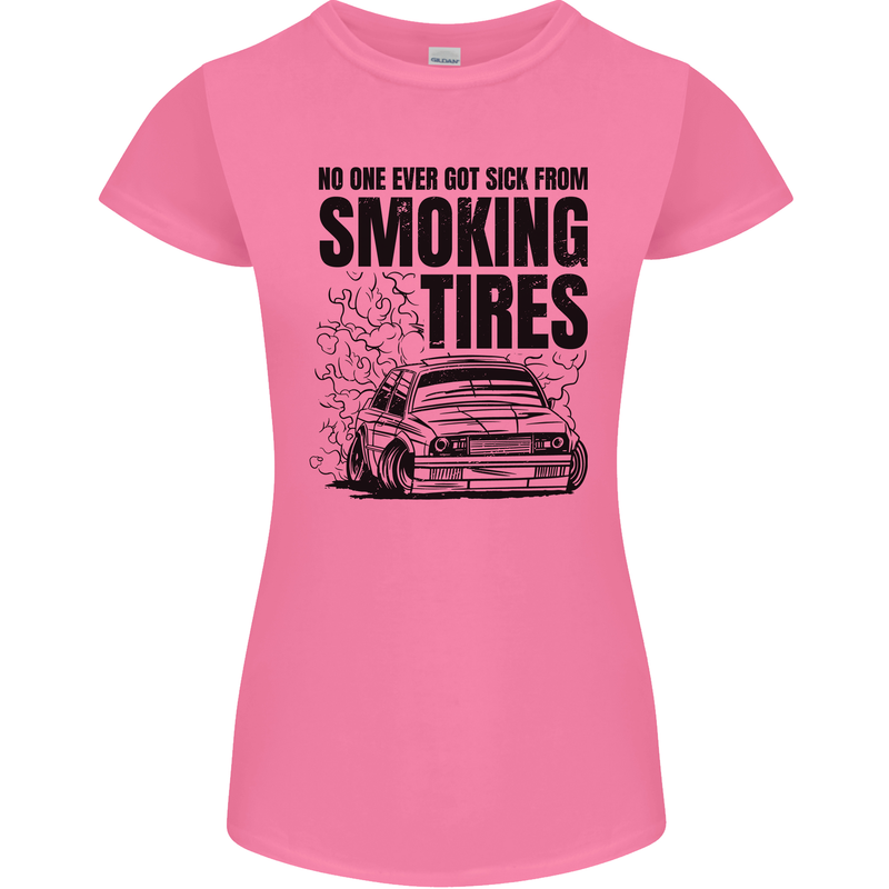 Car Drifting Burning Tires Womens Petite Cut T-Shirt Azalea