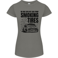 Car Drifting Burning Tires Womens Petite Cut T-Shirt Charcoal
