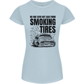Car Drifting Burning Tires Womens Petite Cut T-Shirt Light Blue