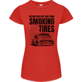 Car Drifting Burning Tires Womens Petite Cut T-Shirt Red
