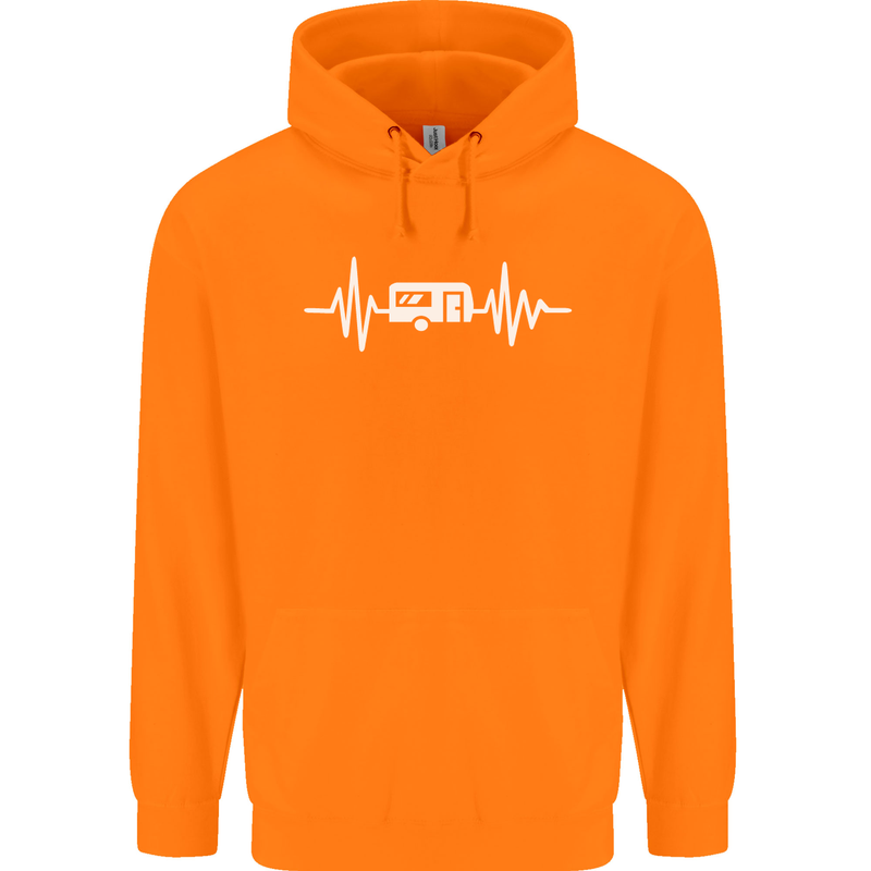 Cararvan Pulse Caravan Caravanning Mens 80% Cotton Hoodie Orange