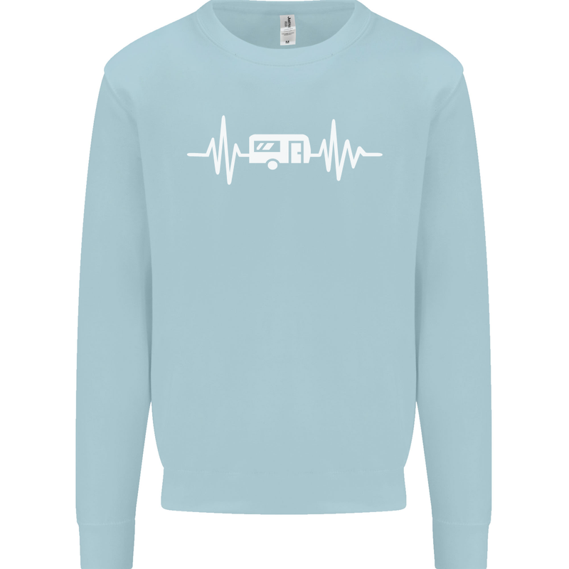 Cararvan Pulse Caravan Caravanning Mens Sweatshirt Jumper Light Blue