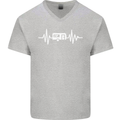 Cararvan Pulse Caravan Caravanning Mens V-Neck Cotton T-Shirt Sports Grey