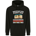 Caravan Weekend Forecast Caravanning Mens 80% Cotton Hoodie Black