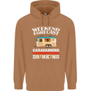 Caravan Weekend Forecast Caravanning Mens 80% Cotton Hoodie Caramel Latte