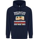 Caravan Weekend Forecast Caravanning Mens 80% Cotton Hoodie Navy Blue