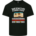Caravan Weekend Forecast Caravanning Mens Cotton T-Shirt Tee Top Black
