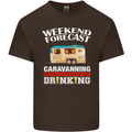 Caravan Weekend Forecast Caravanning Mens Cotton T-Shirt Tee Top Dark Chocolate