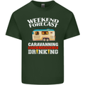 Caravan Weekend Forecast Caravanning Mens Cotton T-Shirt Tee Top Forest Green