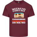 Caravan Weekend Forecast Caravanning Mens Cotton T-Shirt Tee Top Maroon