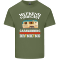 Caravan Weekend Forecast Caravanning Mens Cotton T-Shirt Tee Top Military Green