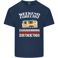 Caravan Weekend Forecast Caravanning Mens Cotton T-Shirt Tee Top Navy Blue