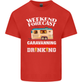 Caravan Weekend Forecast Caravanning Mens Cotton T-Shirt Tee Top Red