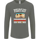 Caravan Weekend Forecast Caravanning Mens Long Sleeve T-Shirt Charcoal