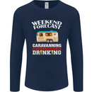 Caravan Weekend Forecast Caravanning Mens Long Sleeve T-Shirt Navy Blue