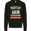 Caravan Weekend Forecast Caravanning Mens Sweatshirt Jumper Black