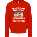 Caravan Weekend Forecast Caravanning Mens Sweatshirt Jumper Bright Red
