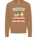 Caravan Weekend Forecast Caravanning Mens Sweatshirt Jumper Caramel Latte