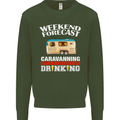 Caravan Weekend Forecast Caravanning Mens Sweatshirt Jumper Forest Green