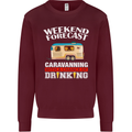 Caravan Weekend Forecast Caravanning Mens Sweatshirt Jumper Maroon