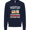 Caravan Weekend Forecast Caravanning Mens Sweatshirt Jumper Navy Blue