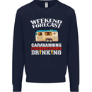 Caravan Weekend Forecast Caravanning Mens Sweatshirt Jumper Navy Blue
