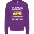 Caravan Weekend Forecast Caravanning Mens Sweatshirt Jumper Purple